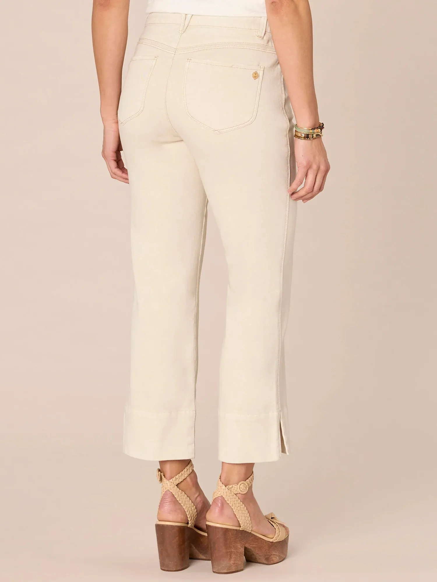 Plus size jeans-"Ab"solution comfortable Seam Slit Hem Kick Flare pant