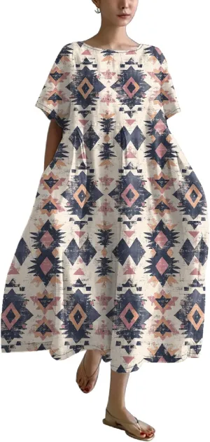 Plus Size Summer Maxi Dress for Women 2025 Trendy Boho Floral Dress Short Sleeve Flowy Sun Dresses with Pockets
