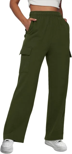 Plus Size Trousers Yoga Pants Women with Pockets Cotton Womens Casual Pants Split Flowy high Waisted mom Jeans for Women Women's Extra Favorite Elastic Long Palazzo Pants for Women Tall