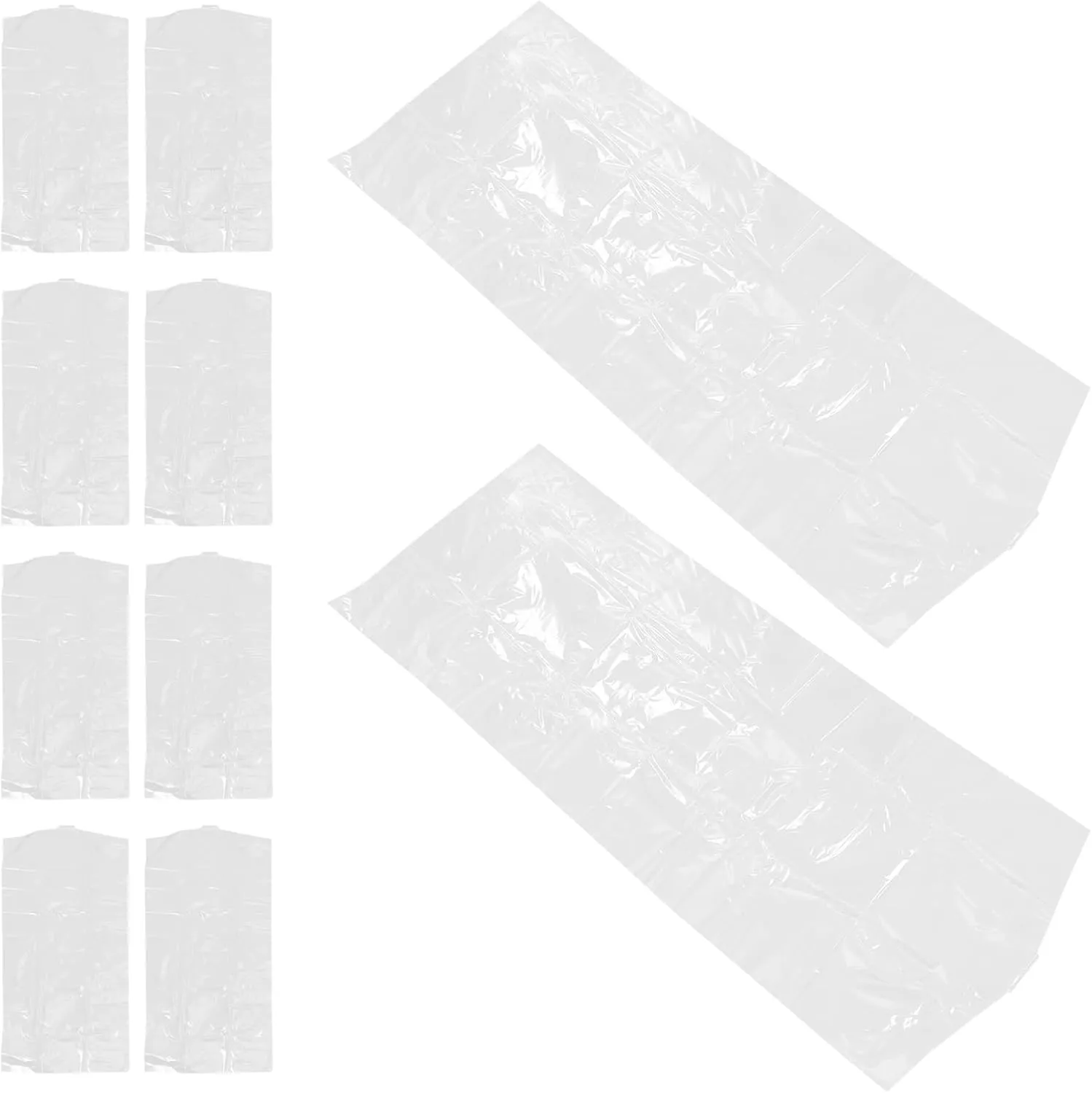 PRETYZOOM 30pcs Clear Garment Bags For Hanging Clothes, Transparent Suit Bags For Closet Storage, Reusable Clothing For Coats And Uniforms