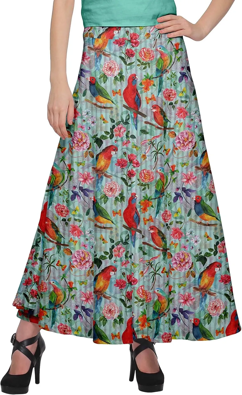 Printed Maxi Skirt for Women Long Wrap Skirt Girls Casual Wear Clothing