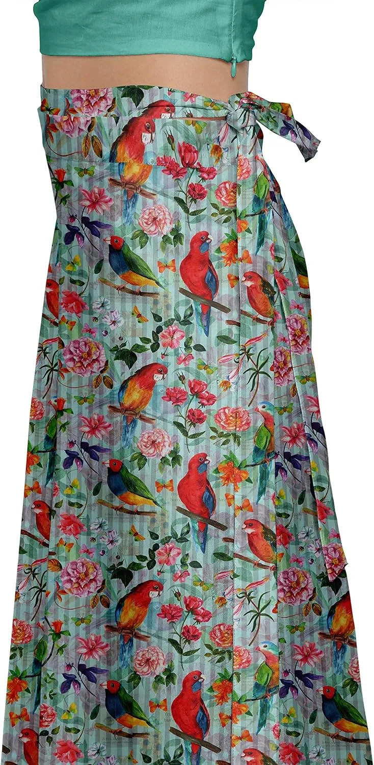 Printed Maxi Skirt for Women Long Wrap Skirt Girls Casual Wear Clothing