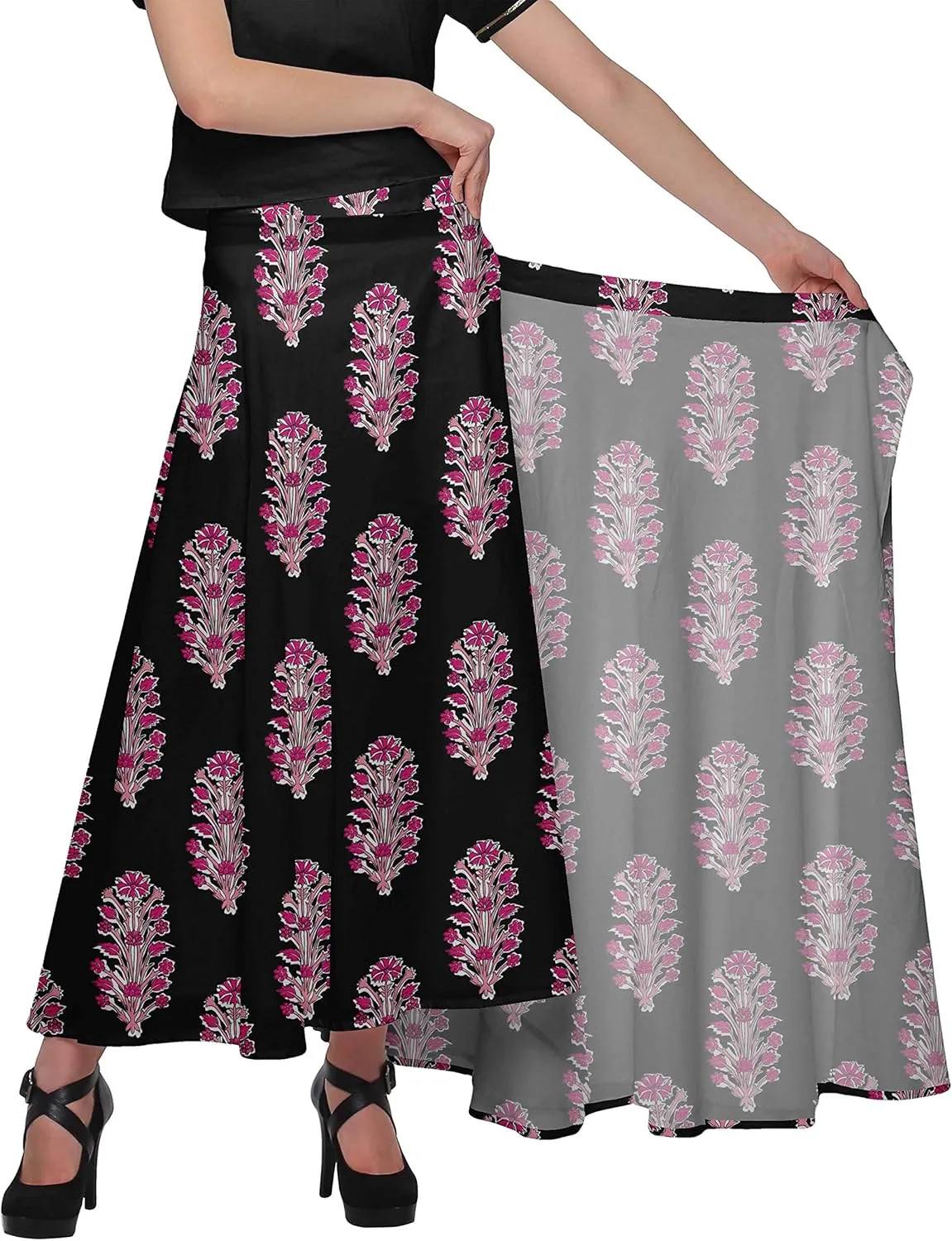 Printed Maxi Skirt for Women Long Wrap Skirt Girls Casual Wear Clothing