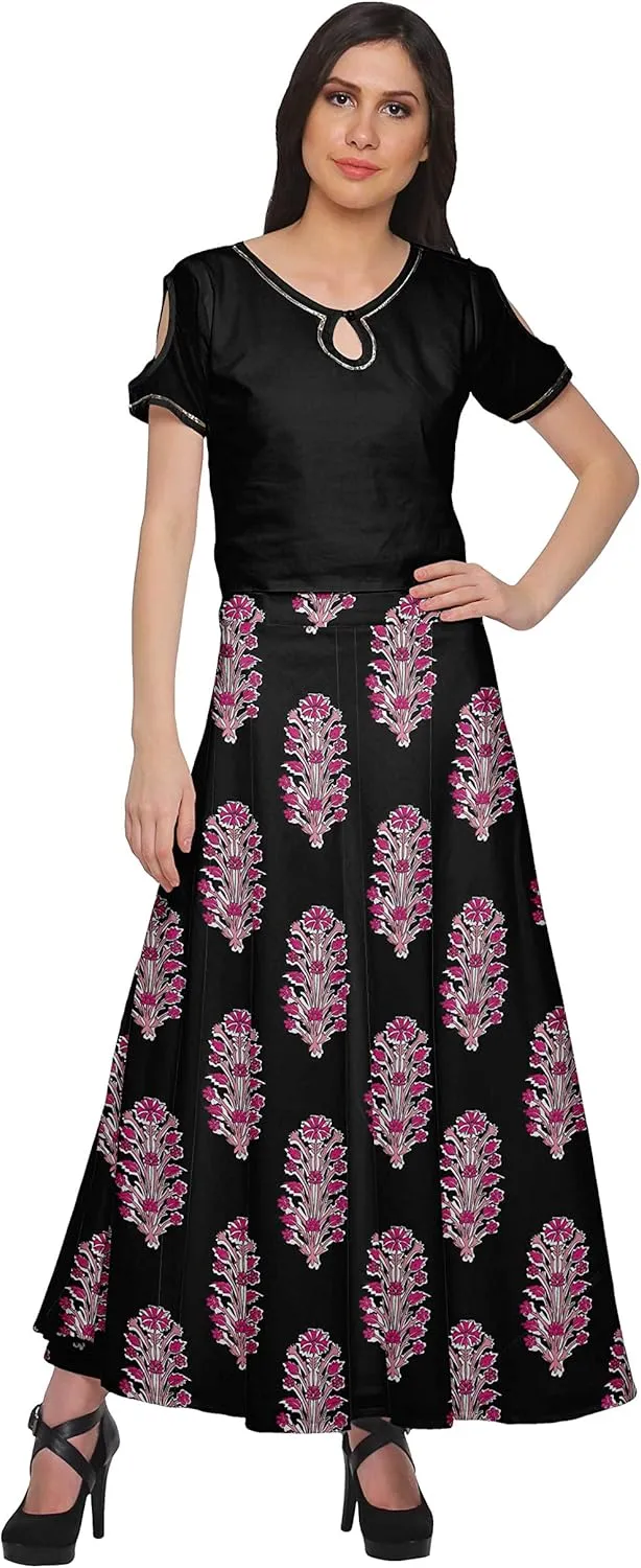 Printed Maxi Skirt for Women Long Wrap Skirt Girls Casual Wear Clothing