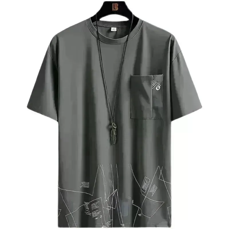 Printed Short Sleeve T-shirt W/ Pocket