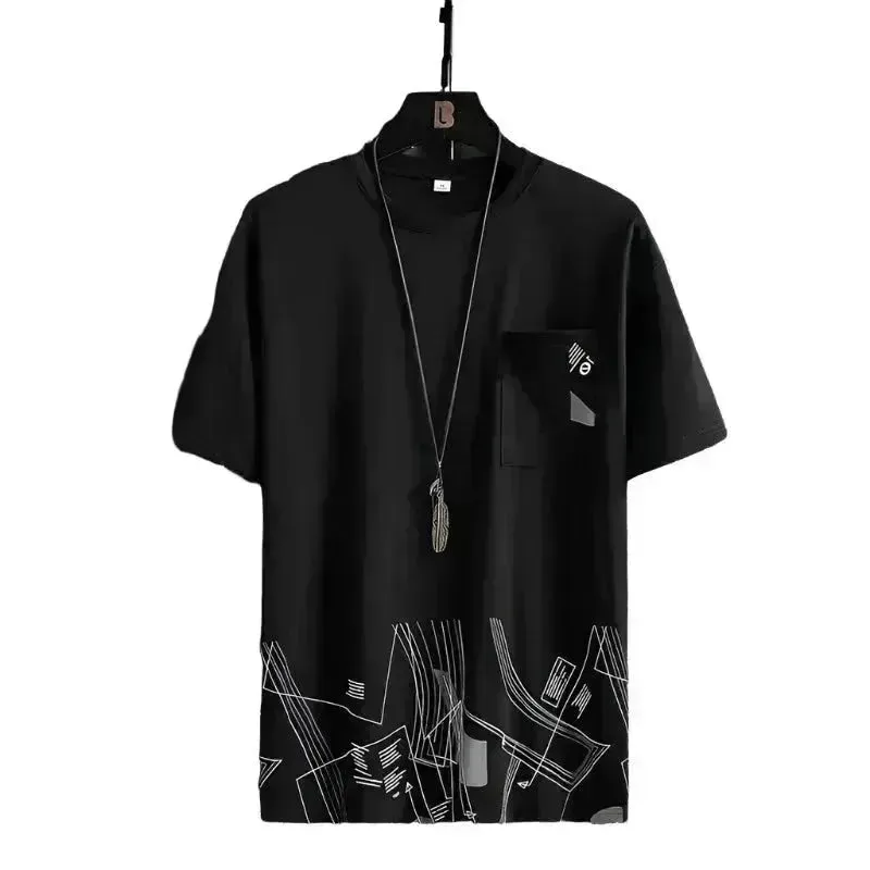 Printed Short Sleeve T-shirt W/ Pocket
