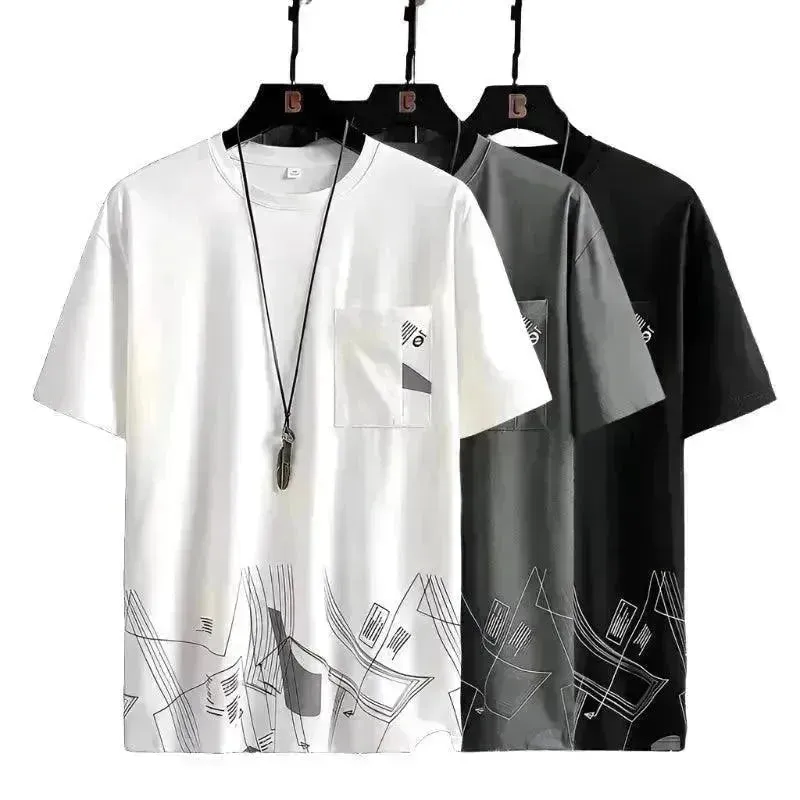 Printed Short Sleeve T-shirt W/ Pocket