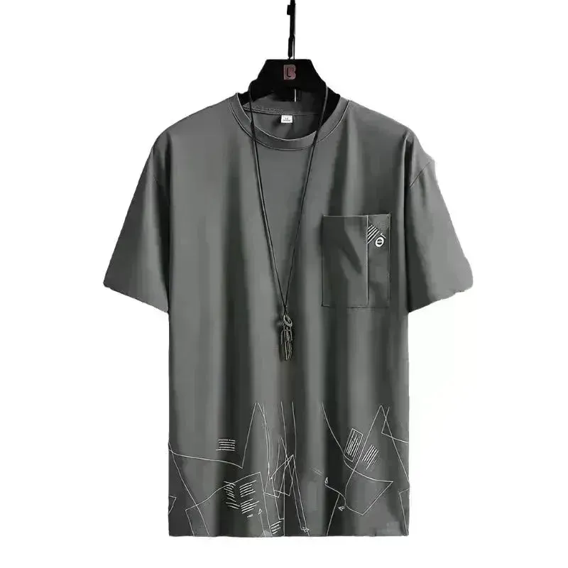 Printed Short Sleeve T-shirt W/ Pocket