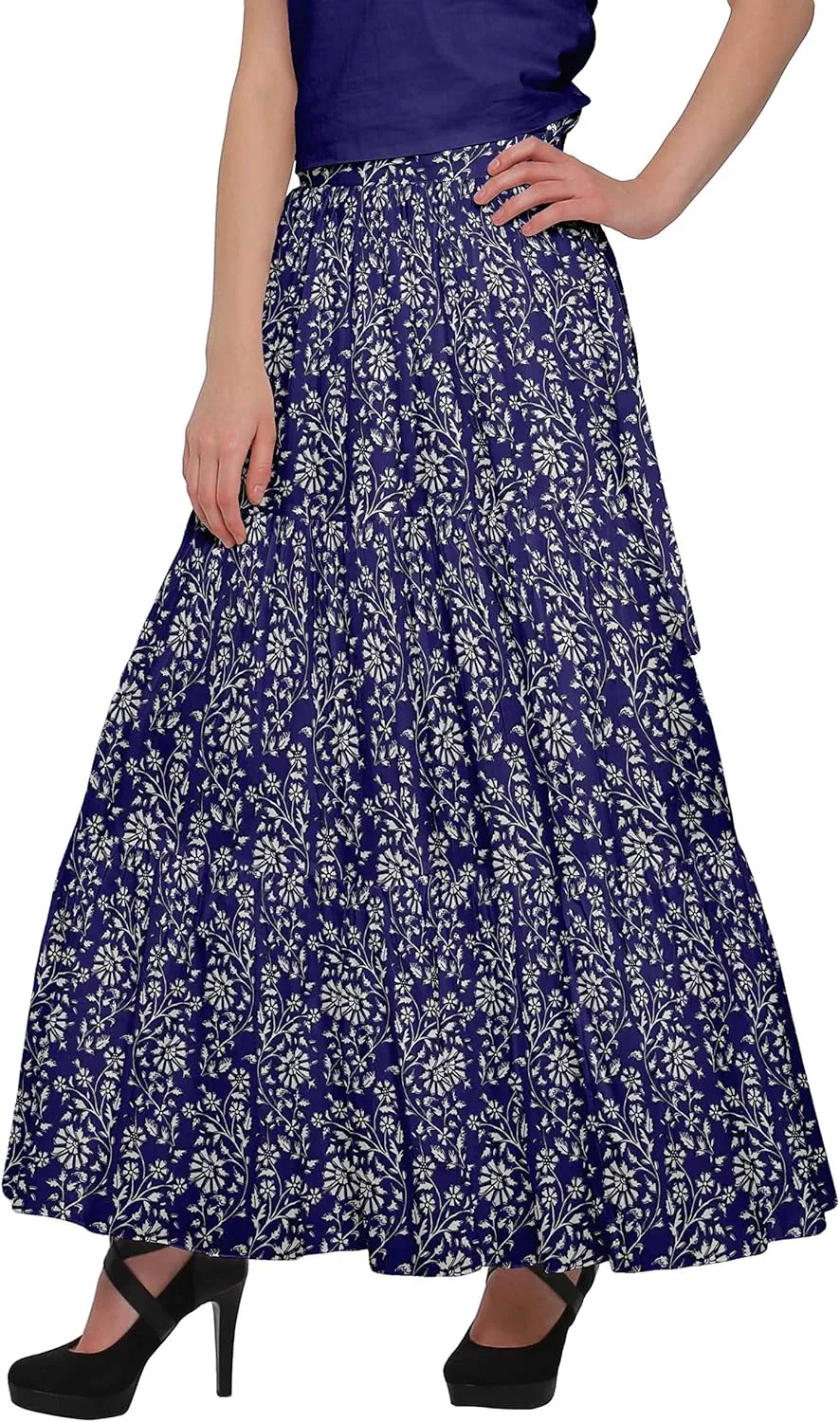 Printed Women Skirts Flared Wrap Style Skirt for Girls Casual Clothing