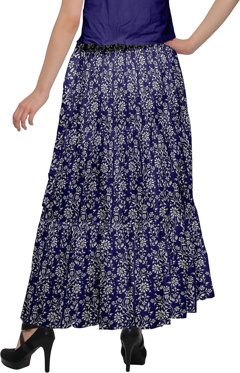 Printed Women Skirts Flared Wrap Style Skirt for Girls Casual Clothing