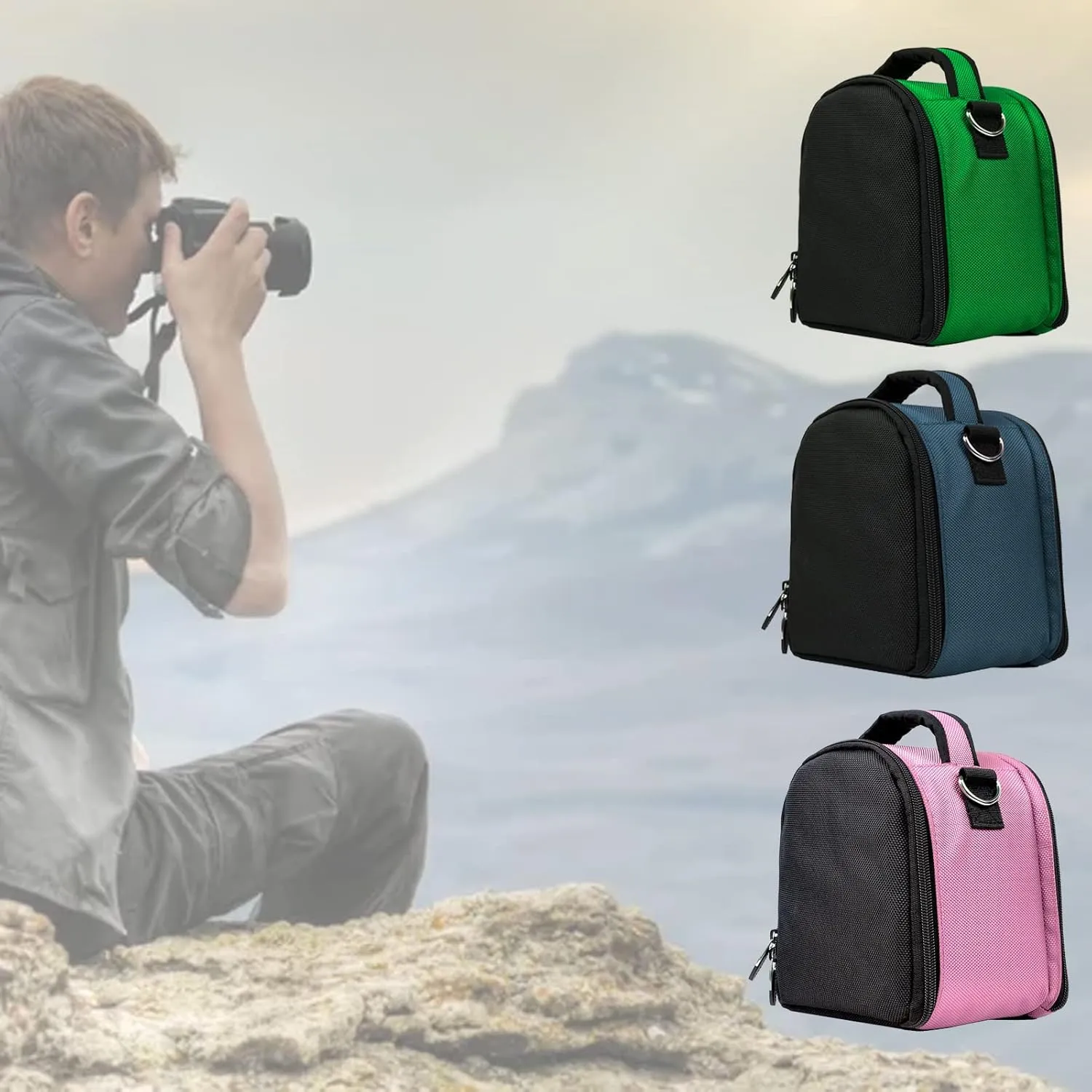 Protective Camera Bag All-Weather Cover for Canon EOS R5, Nikon Z7 II, Sony Alpha A9 II, High-End DSLR/Mirrorless Cameras, Adjustable Shoulder Strap, Well Padded Bag