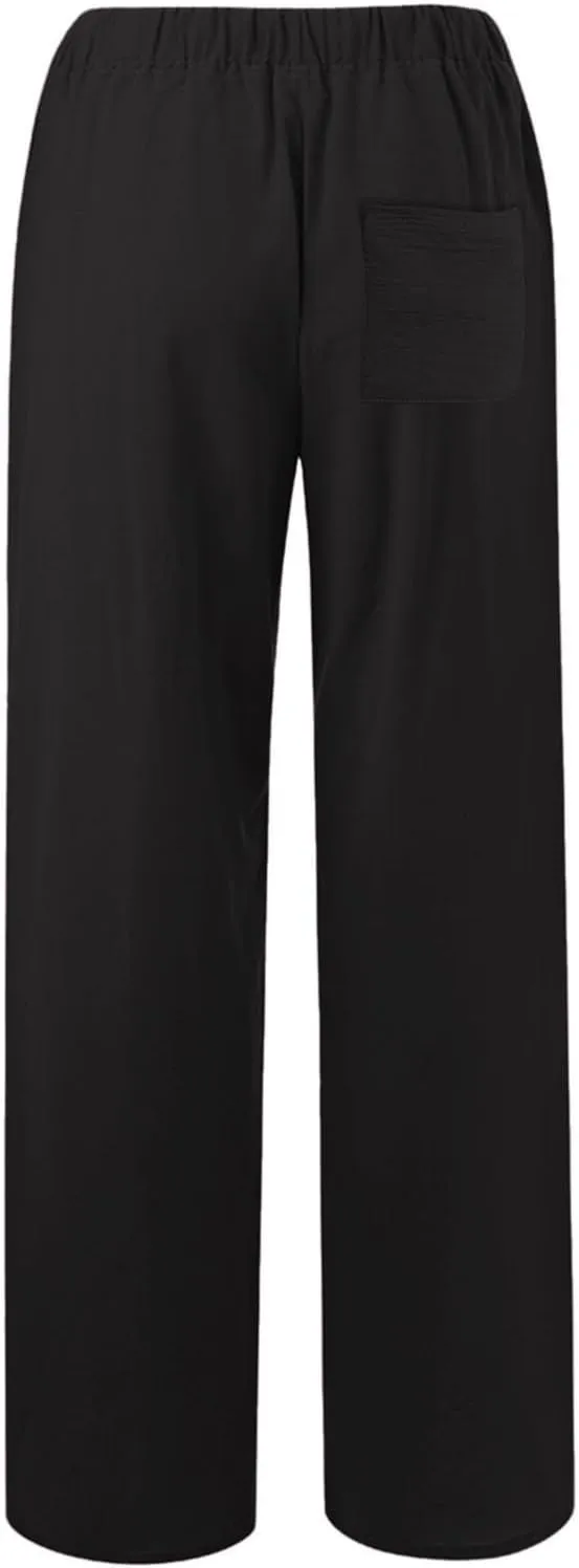 PTOLOCIF Cotton Linen Pants Women,Wide Leg Harem Pants Loose Elastic Waist Palazzo Pants Comfy Lounge Baggy Sweatpants