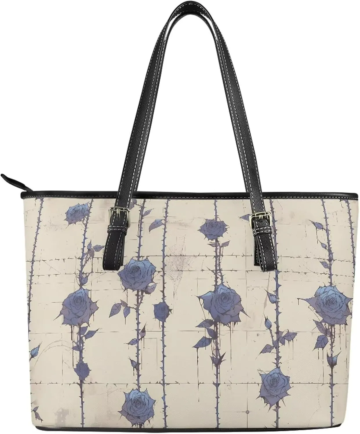PU Leather Work Bag for Women Boho Tribal Tote Bag, Leather Business Office Bag Waterproof Leather Laptop Bag