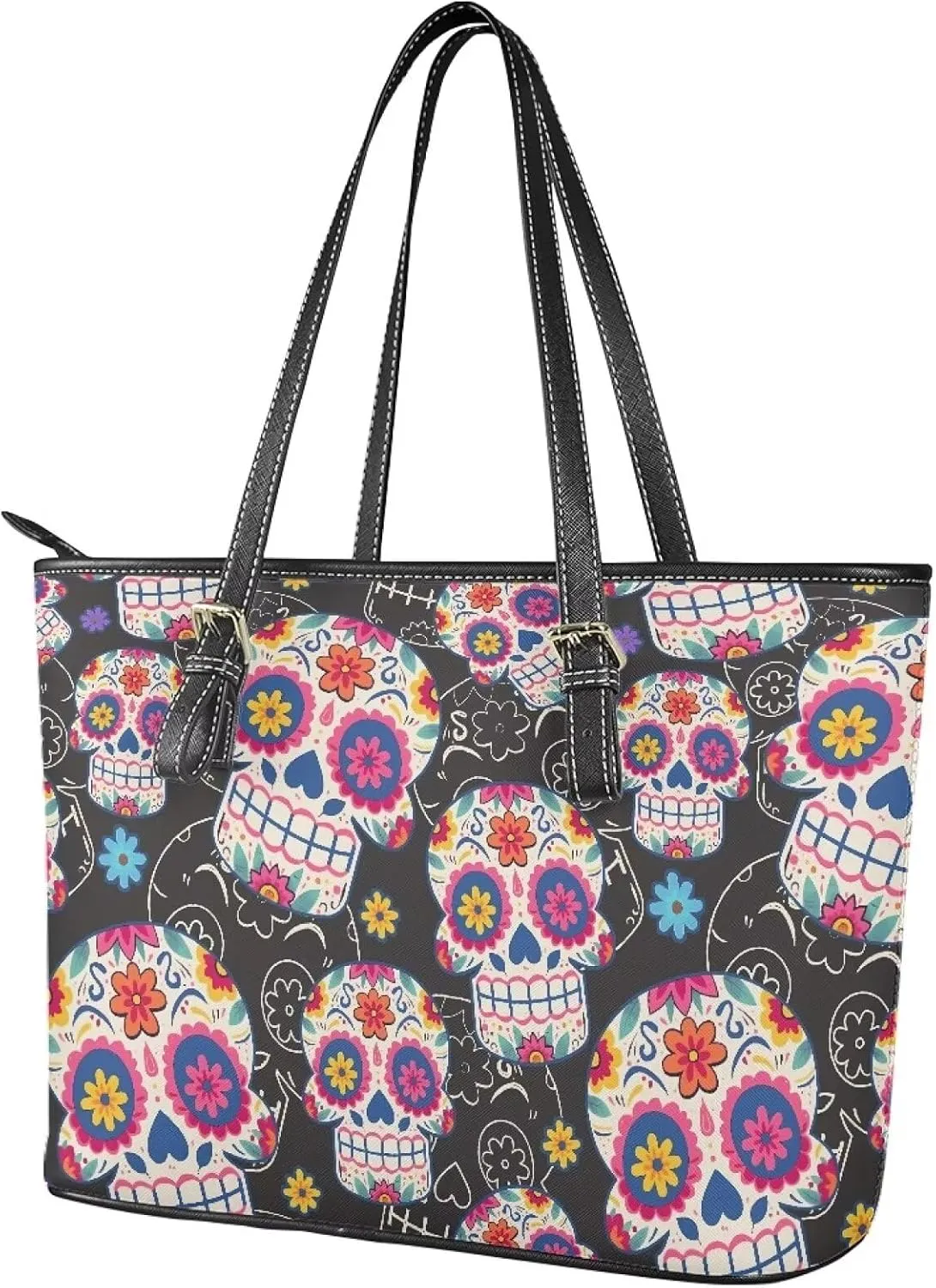 PU Leather Work Bag for Women Boho Tribal Tote Bag, Leather Business Office Bag Waterproof Leather Laptop Bag
