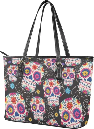 PU Leather Work Bag for Women Boho Tribal Tote Bag, Leather Business Office Bag Waterproof Leather Laptop Bag