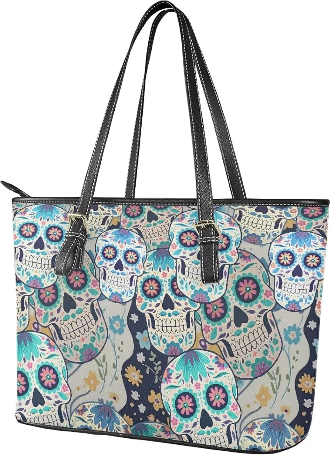 PU Leather Work Bag for Women Boho Tribal Tote Bag, Leather Business Office Bag Waterproof Leather Laptop Bag
