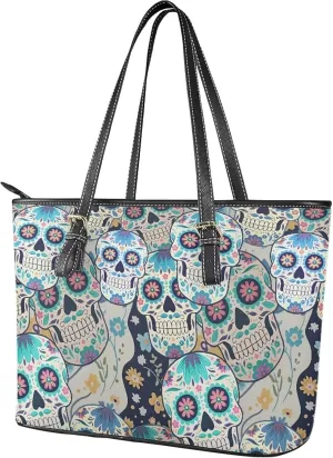 PU Leather Work Bag for Women Boho Tribal Tote Bag, Leather Business Office Bag Waterproof Leather Laptop Bag