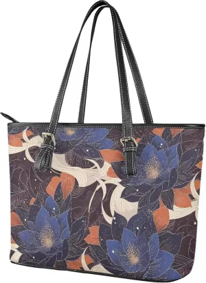 PU Leather Work Bag for Women Boho Tribal Tote Bag, Leather Business Office Bag Waterproof Leather Laptop Bag