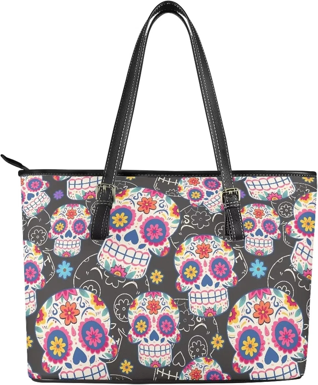 PU Leather Work Bag for Women Boho Tribal Tote Bag, Leather Business Office Bag Waterproof Leather Laptop Bag