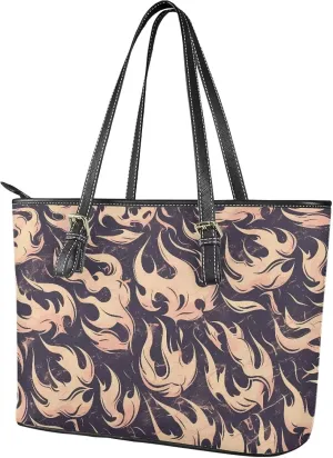 PU Leather Work Bag for Women Boho Tribal Tote Bag, Leather Business Office Bag Waterproof Leather Laptop Bag