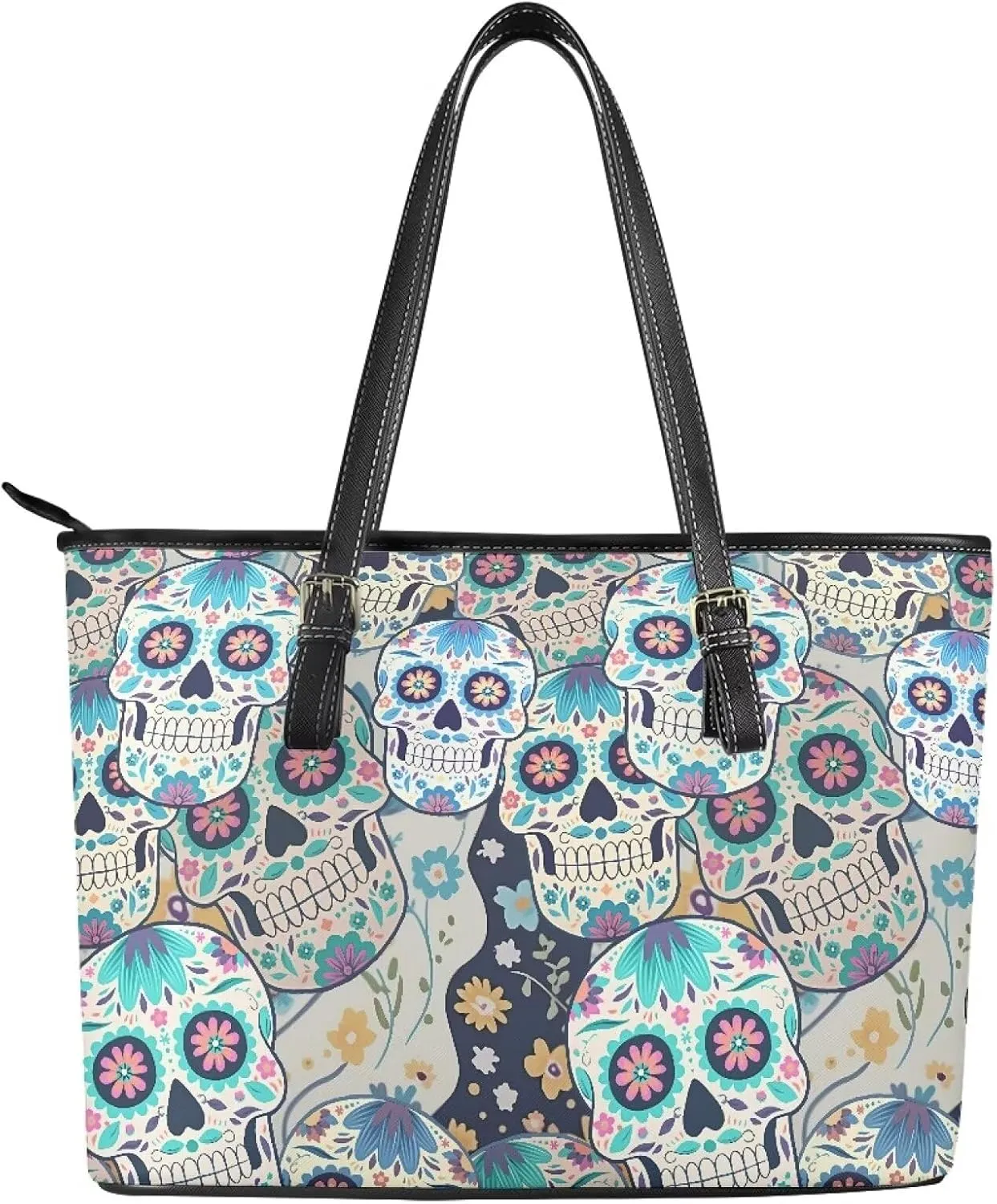 PU Leather Work Bag for Women Boho Tribal Tote Bag, Leather Business Office Bag Waterproof Leather Laptop Bag