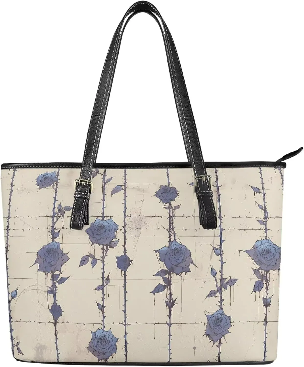 PU Leather Work Bag for Women Boho Tribal Tote Bag, Leather Business Office Bag Waterproof Leather Laptop Bag
