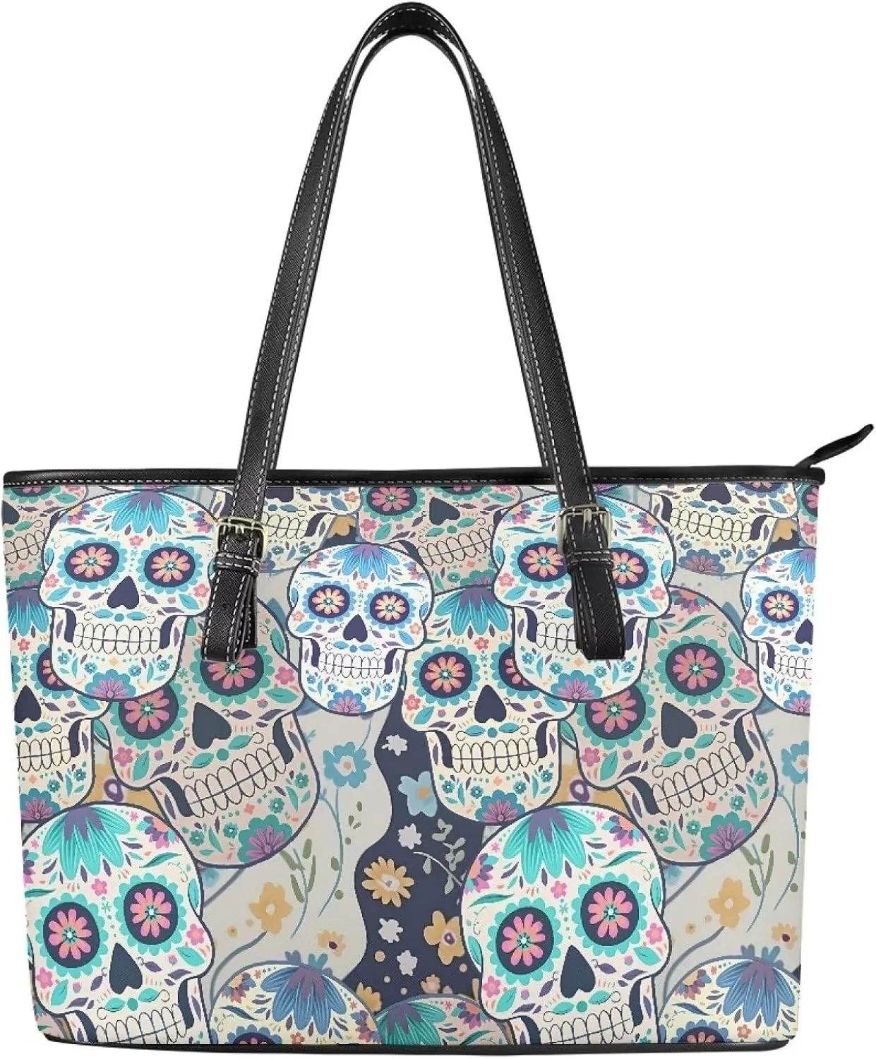 PU Leather Work Bag for Women Boho Tribal Tote Bag, Leather Business Office Bag Waterproof Leather Laptop Bag