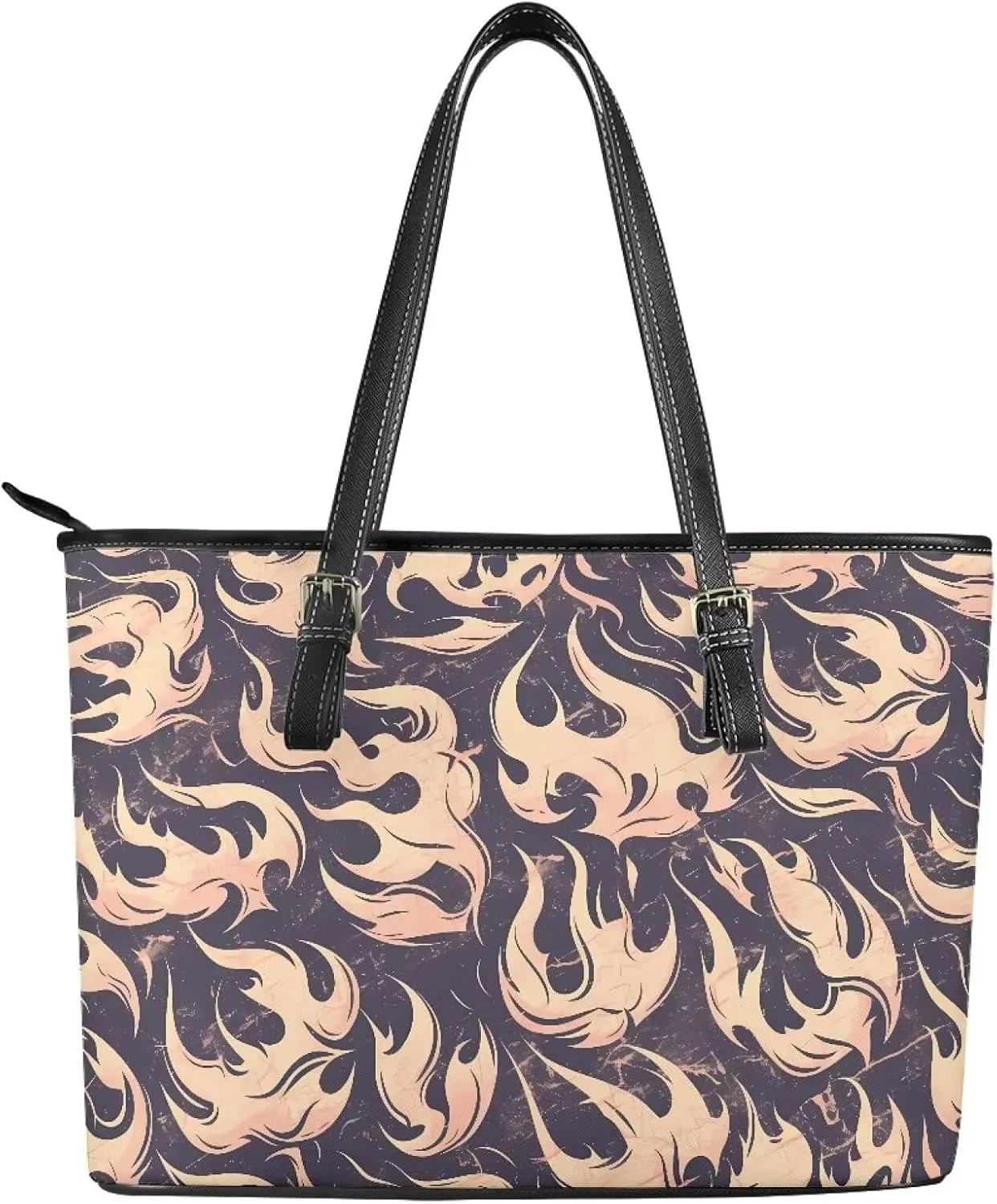 PU Leather Work Bag for Women Boho Tribal Tote Bag, Leather Business Office Bag Waterproof Leather Laptop Bag