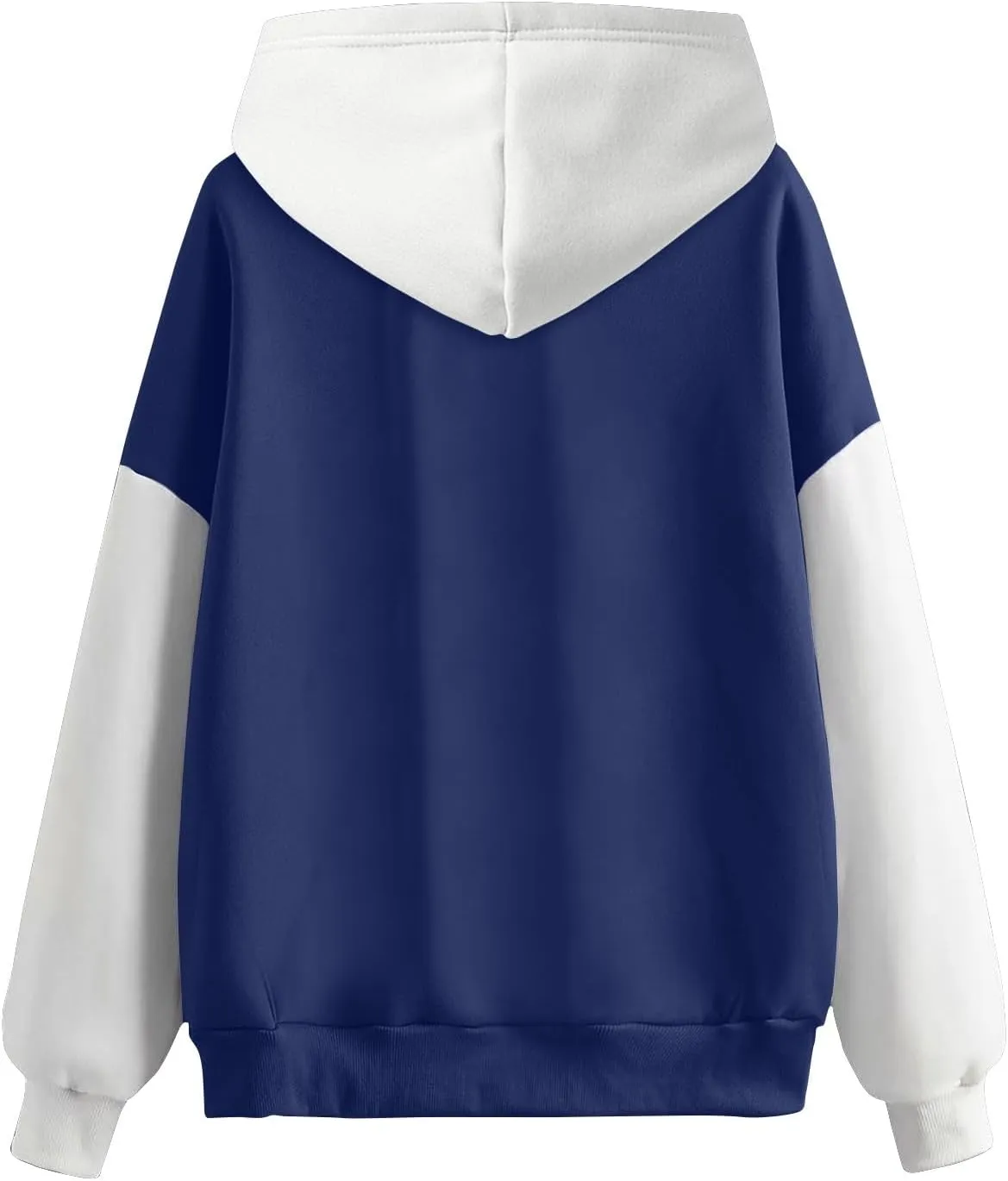 Pullover Casual Color Block Sweatshirts For Men Midweight Loose Drawstring Hooded Sweatshirt With Pocket
