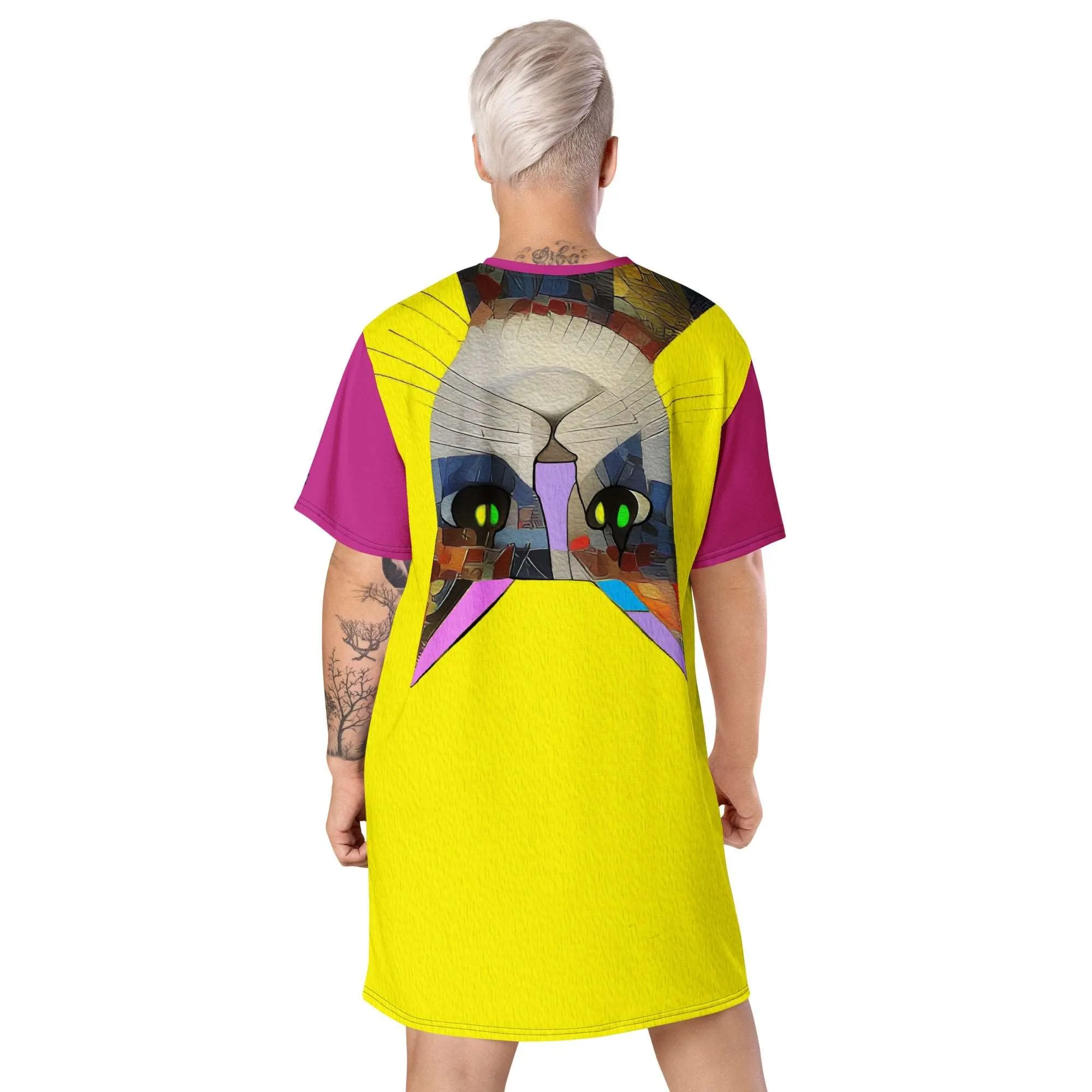 "Cat Lovers" Collection - Cat Face T-shirt Designer Dress