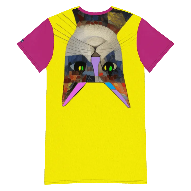 "Cat Lovers" Collection - Cat Face T-shirt Designer Dress