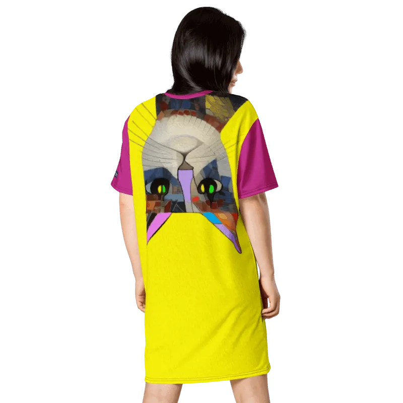 "Cat Lovers" Collection - Cat Face T-shirt Designer Dress