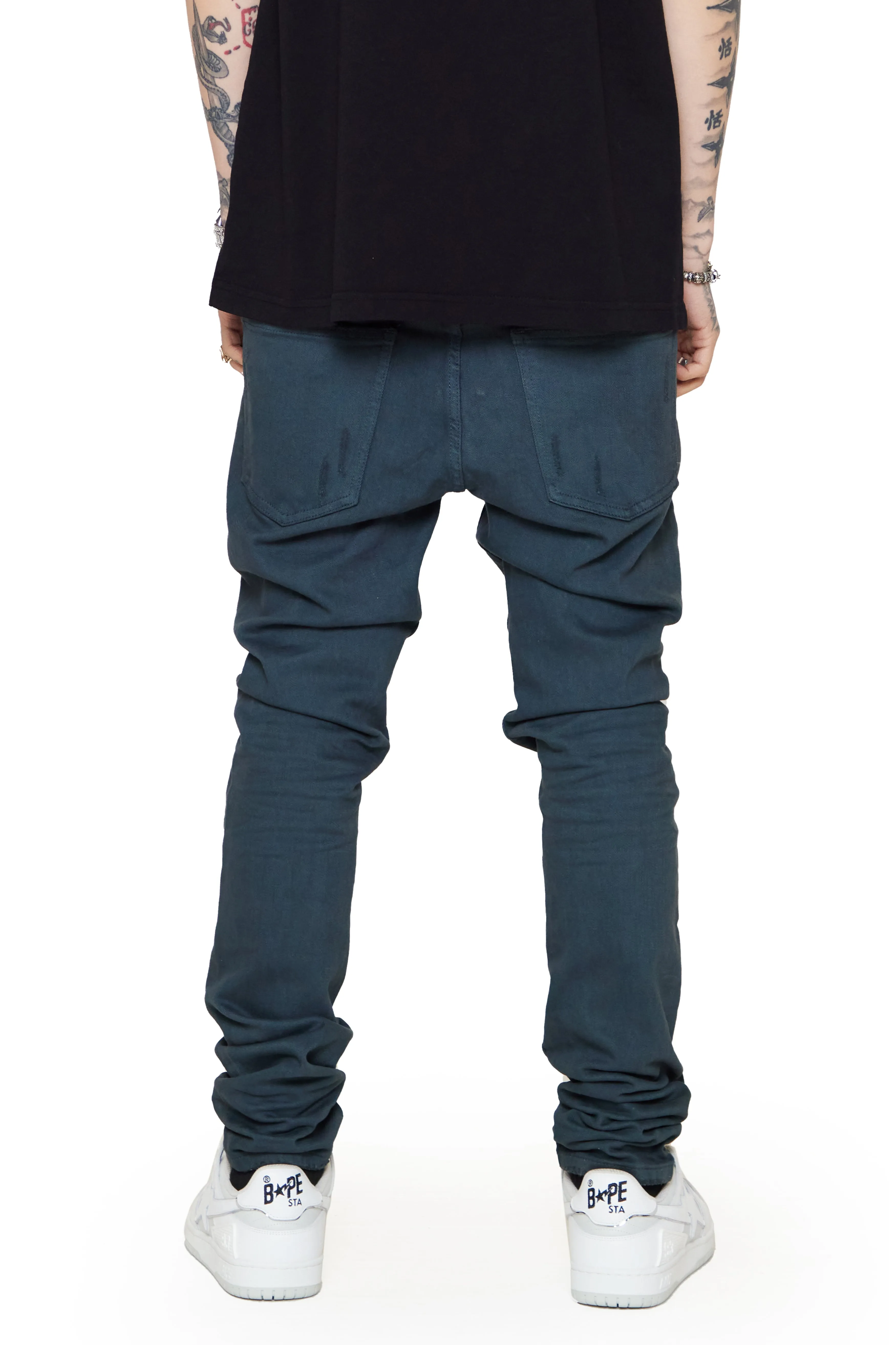 "MR CLEAN 2.0” VINTAGE OLIVE SKINNY JEAN