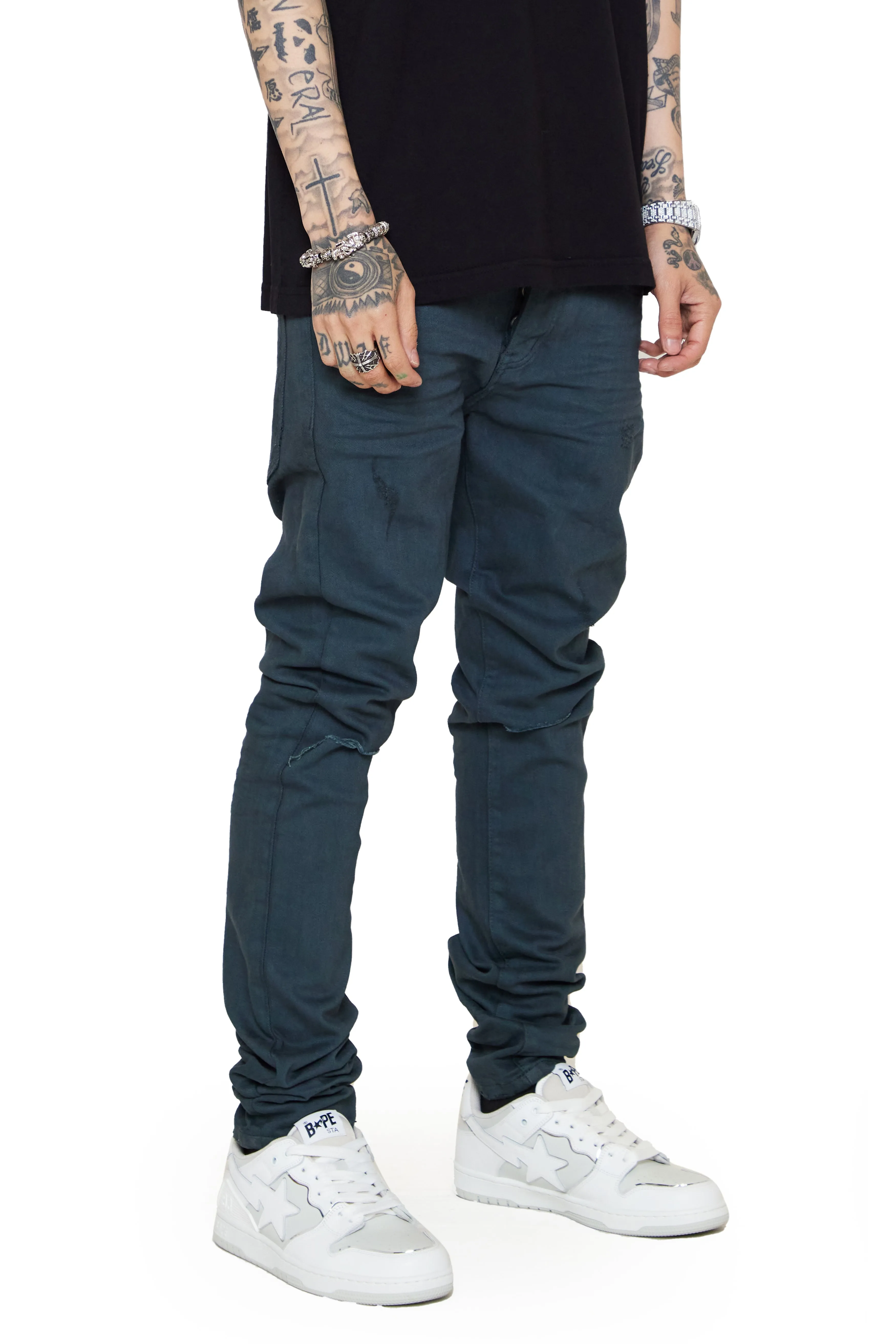 "MR CLEAN 2.0” VINTAGE OLIVE SKINNY JEAN