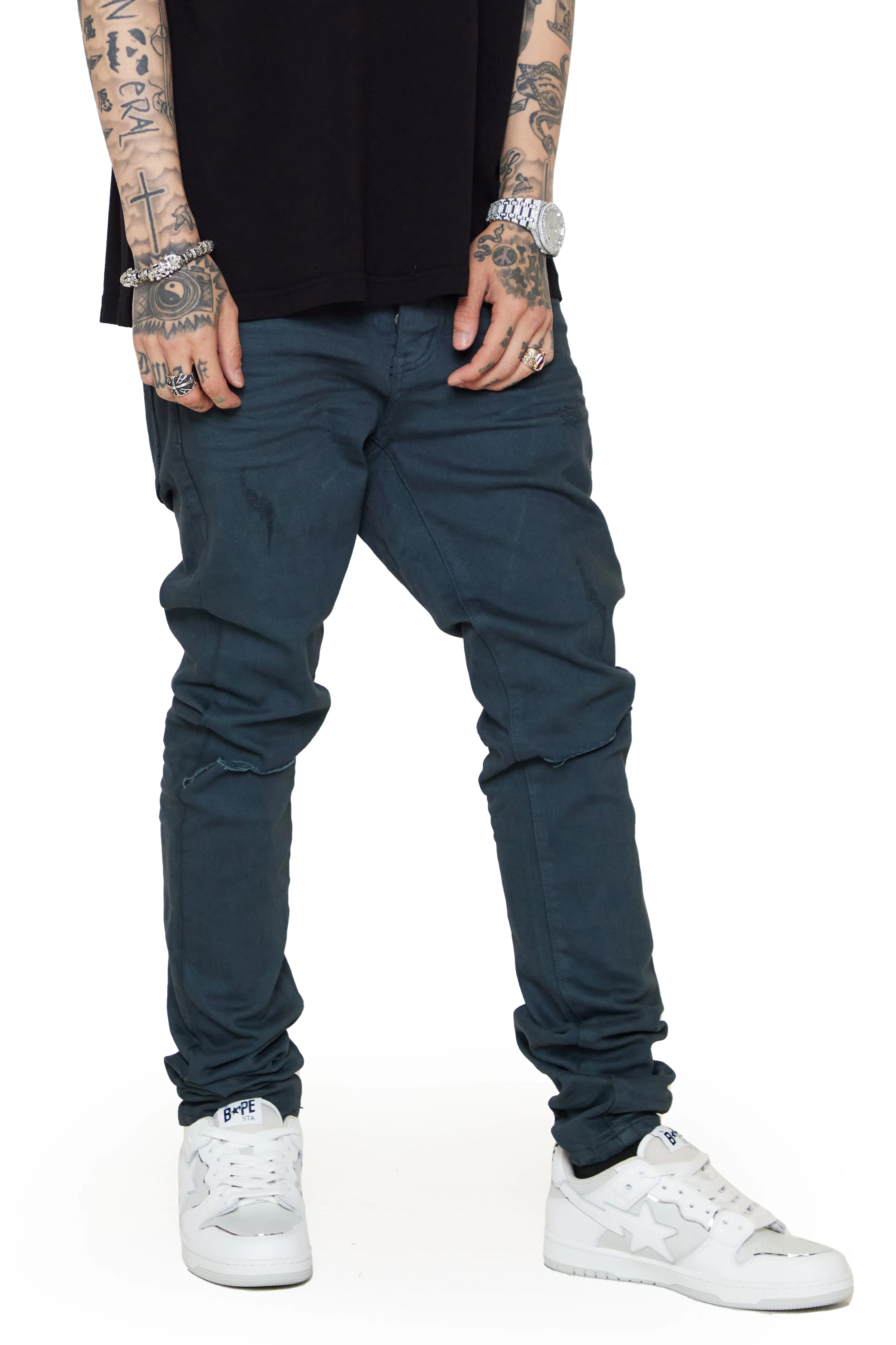 "MR CLEAN 2.0” VINTAGE OLIVE SKINNY JEAN