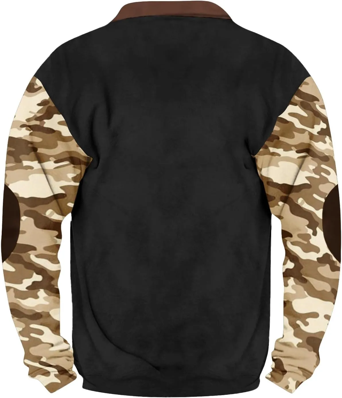 QWENTMTNTY Camo Sweatshirt for Men Crewneck Camouflage Western Light Weight Big and Tall Zip Cool Vintage Pullover Shirts