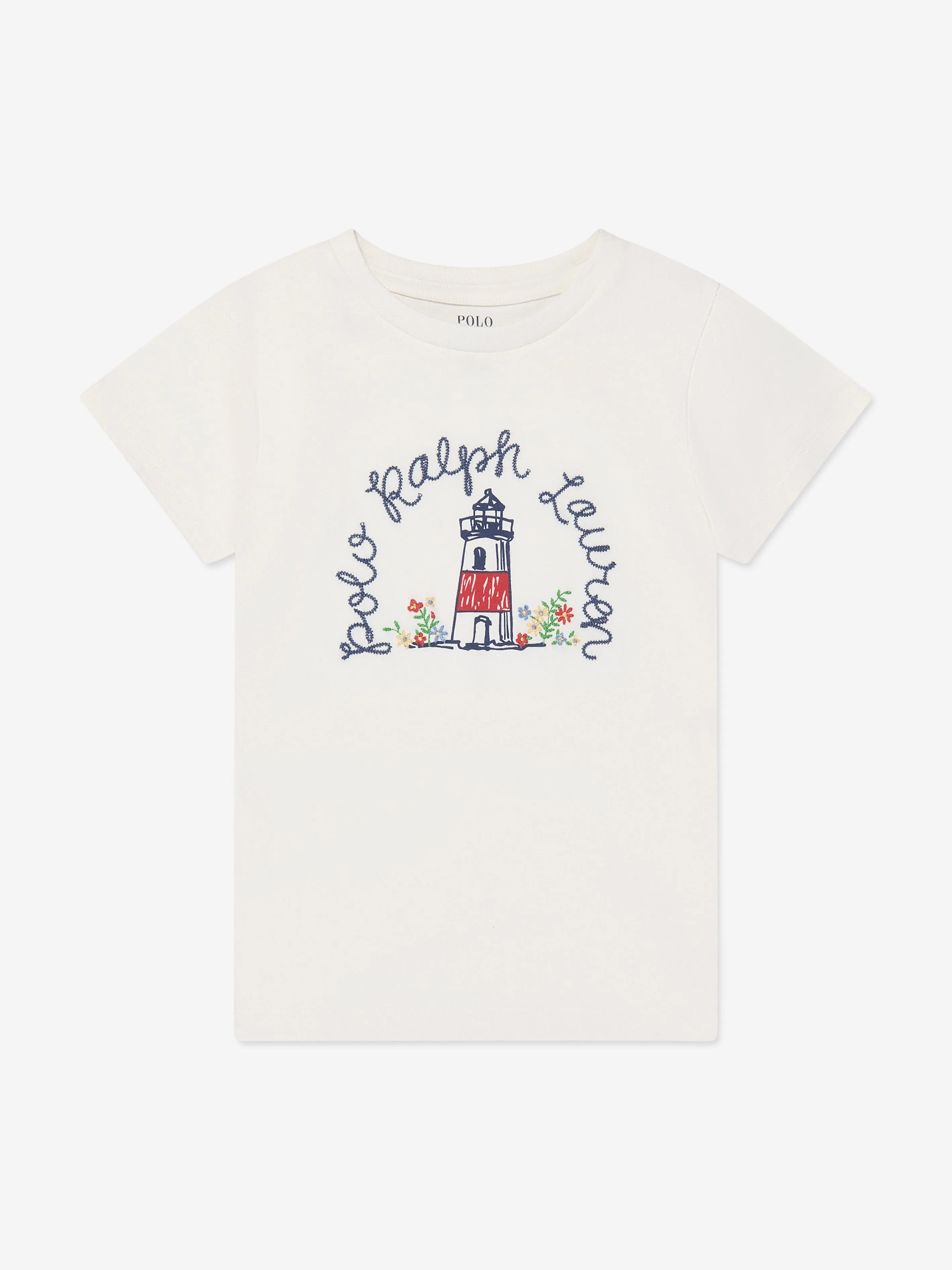 Ralph Lauren Girls Graphic Print T-Shirt in Ivory