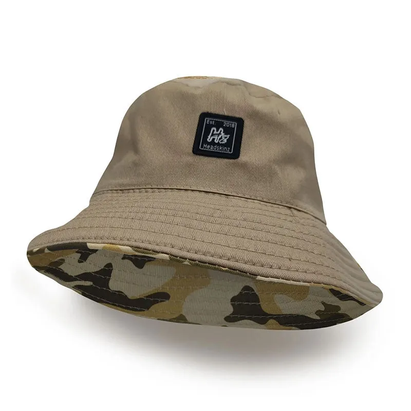 Reversible Bucket Hatz - Tan DPDU by HEADSKINZ