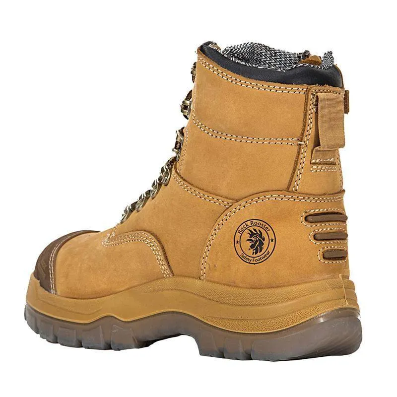 ROCKROOSTER SAFETY BOOTS KIMBERLY ZIP SIDE NUBUCK LEATHER PU/TPU SOLE  Size 12-(46)