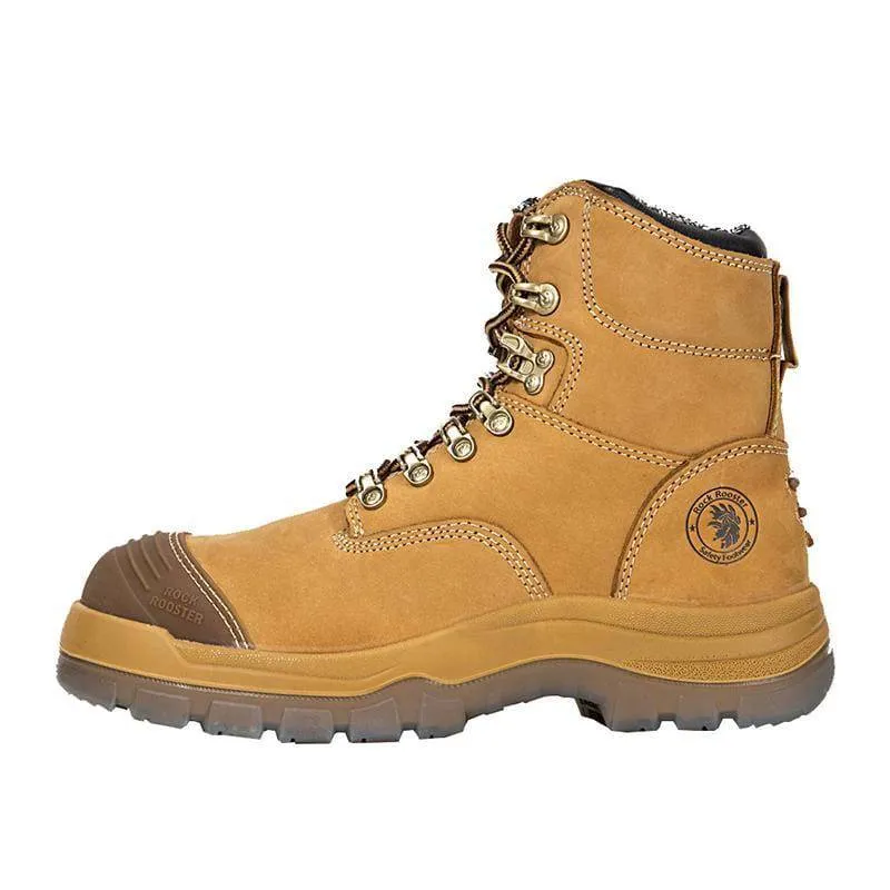 ROCKROOSTER SAFETY BOOTS KIMBERLY ZIP SIDE NUBUCK LEATHER PU/TPU SOLE  Size 12-(46)
