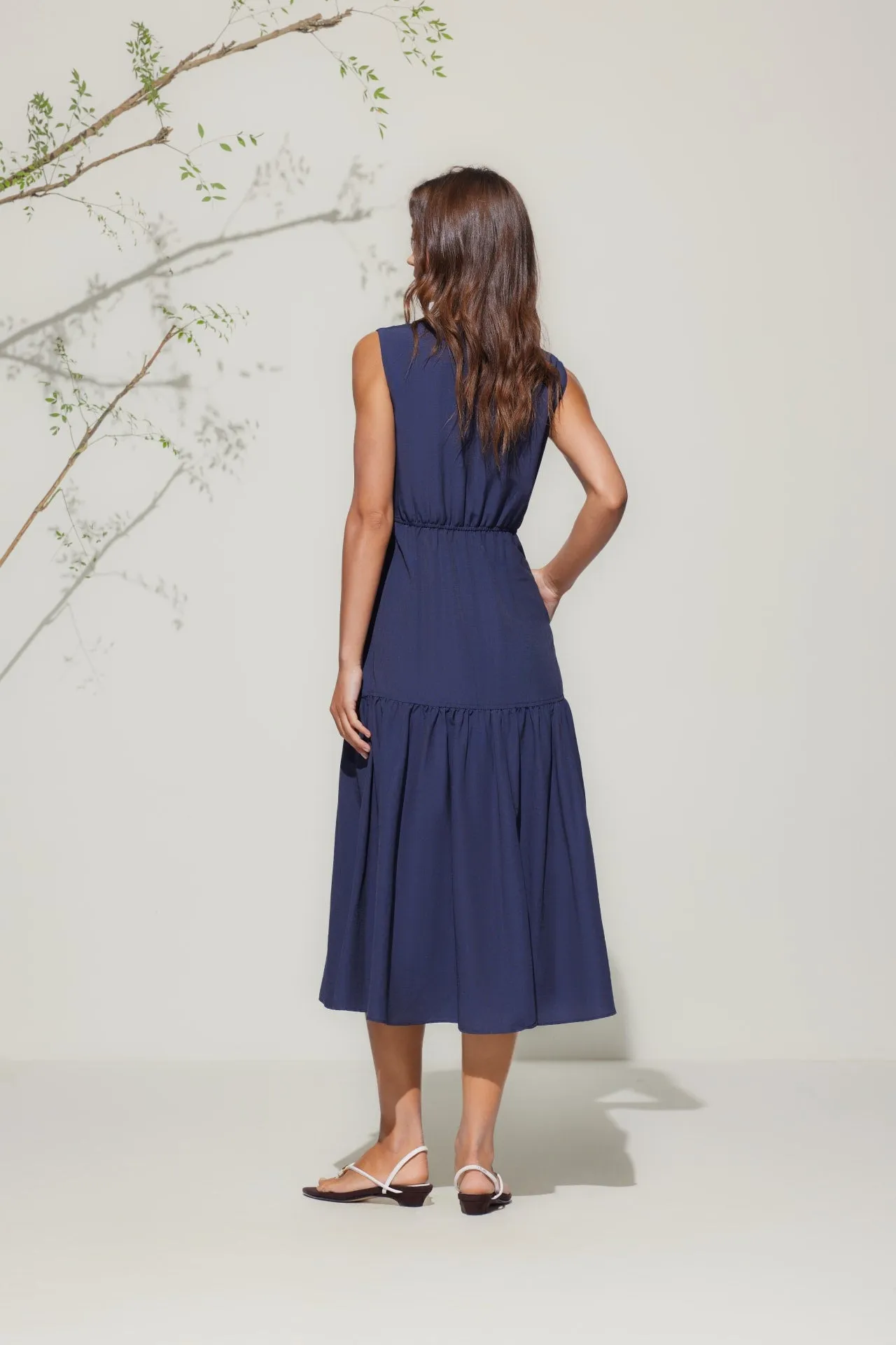 Round Neck Tiered Maxi Dress