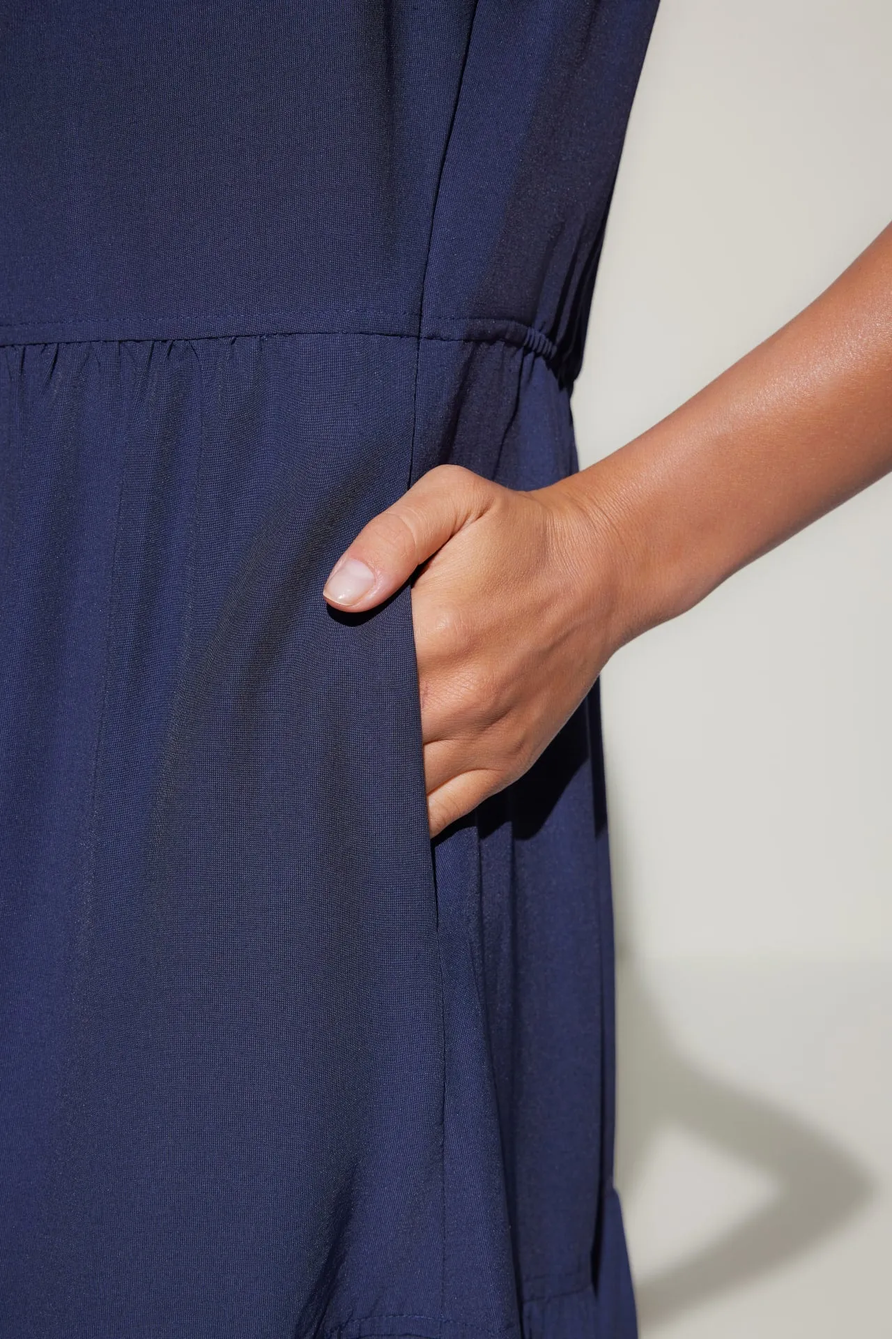 Round Neck Tiered Maxi Dress