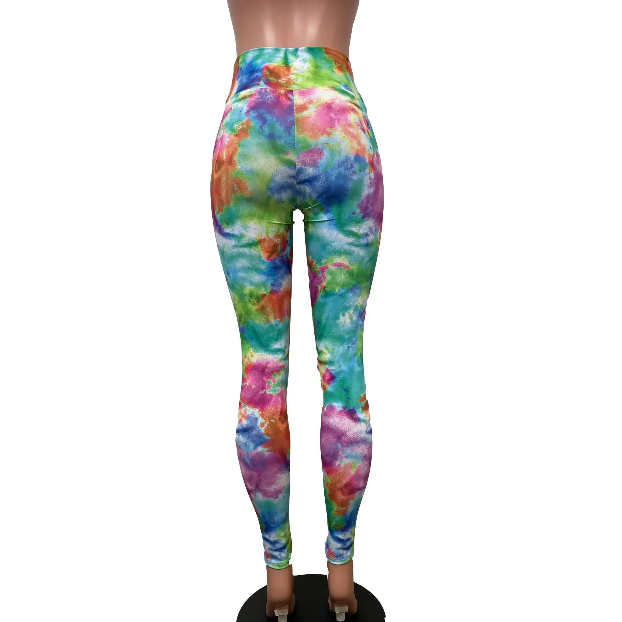 SALE - SMALL Watercolor Pastel Print High Waist Leggings Pants