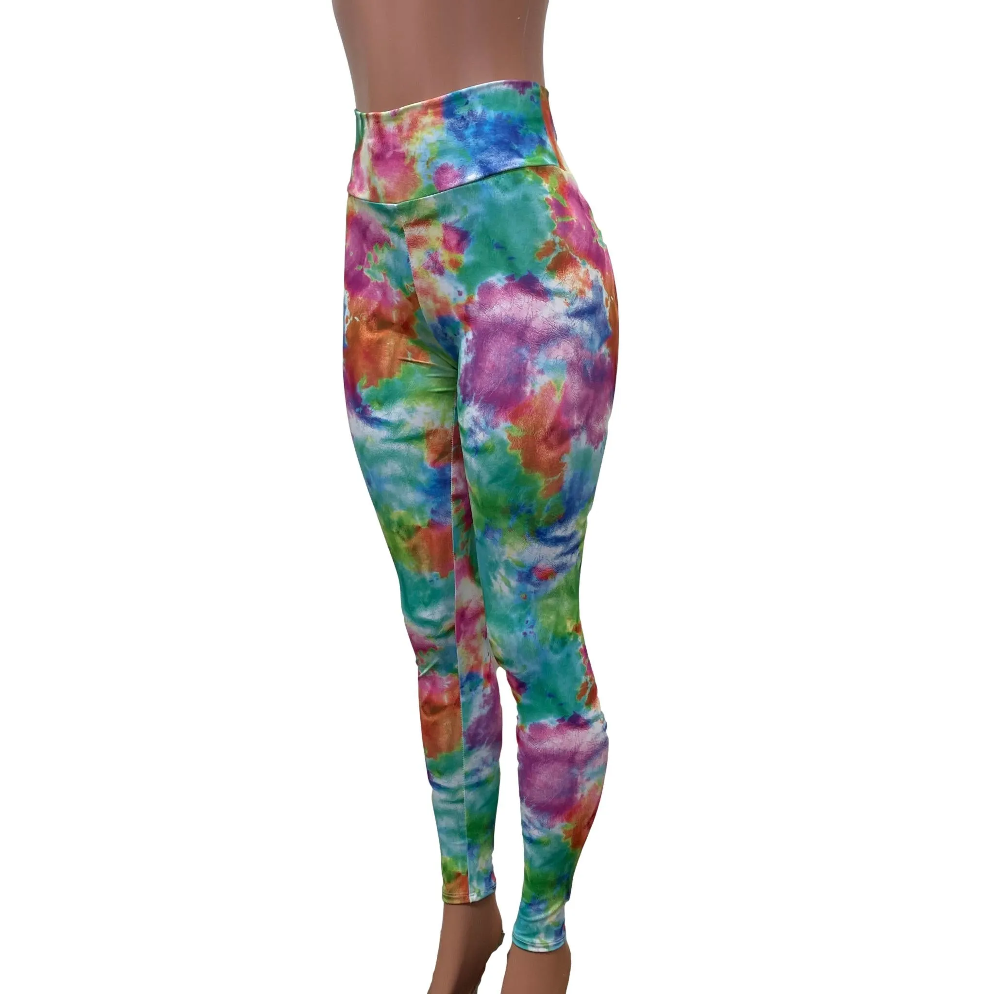 SALE - SMALL Watercolor Pastel Print High Waist Leggings Pants