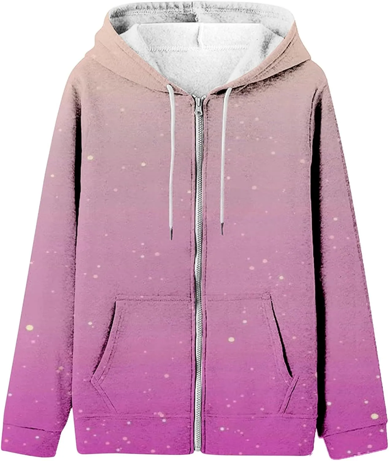 SAMST Women's Oversized Zip Up Hoodies Sweatshirts Y2K Clothes Teen Girl Fall Casual Drawstring Jackets with Pockets
