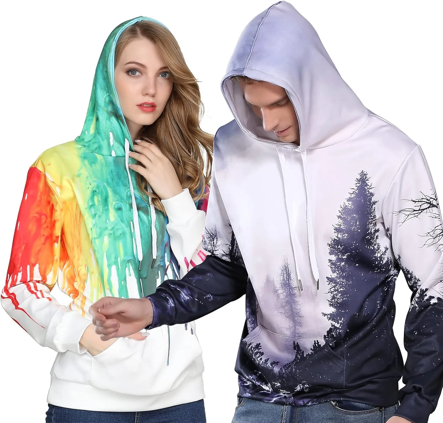 sanatty Unisex Hoodies 3D Print Galaxy Pullover Hooded Sweatshirt Hoodies with Big Pockets for Teen Men, Teen Boy, Women