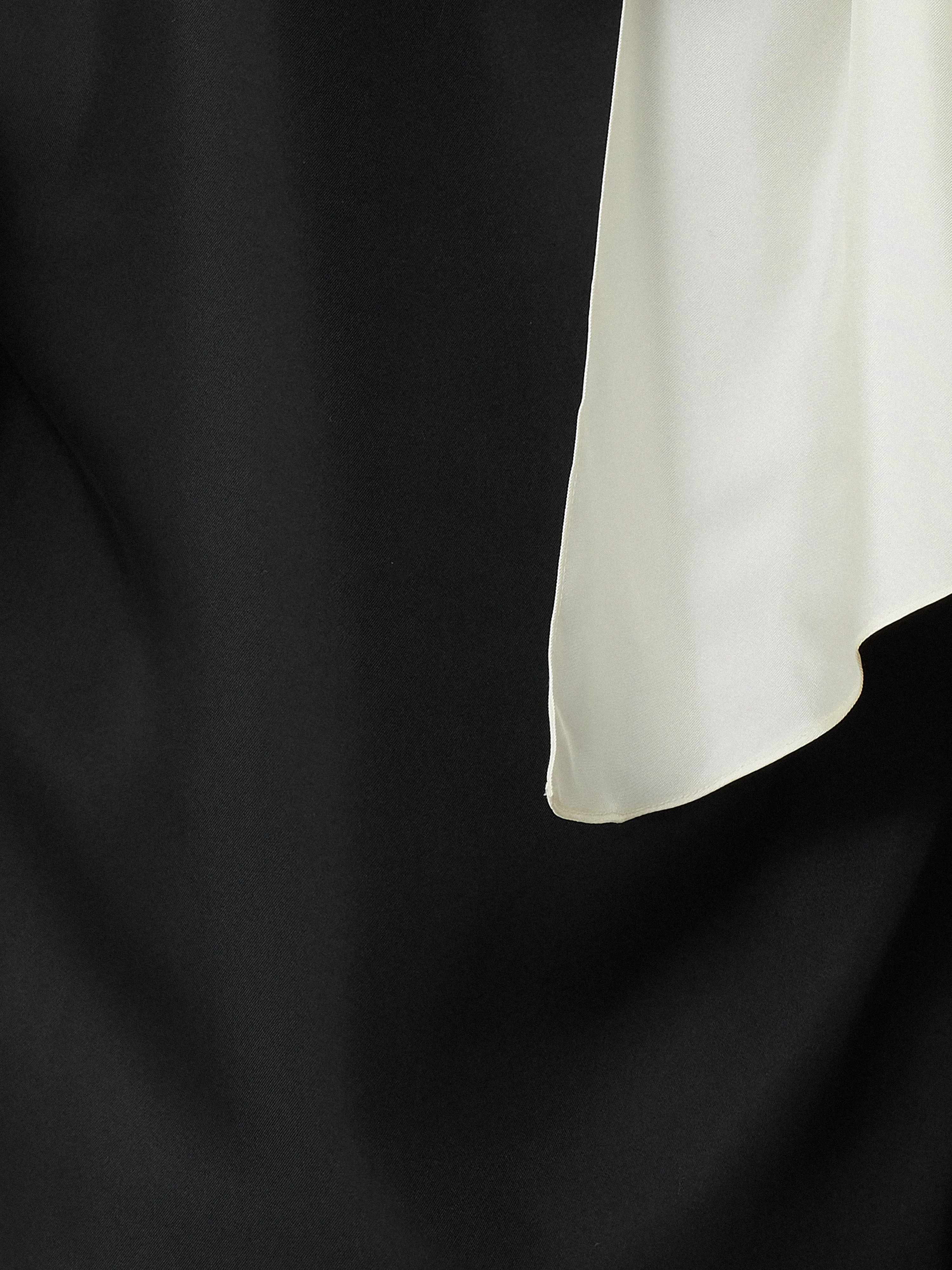 Sculptural Silk Twill Top | Monochrome