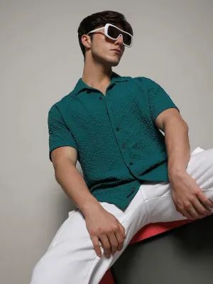 Self-Design Creased Striped Shirt