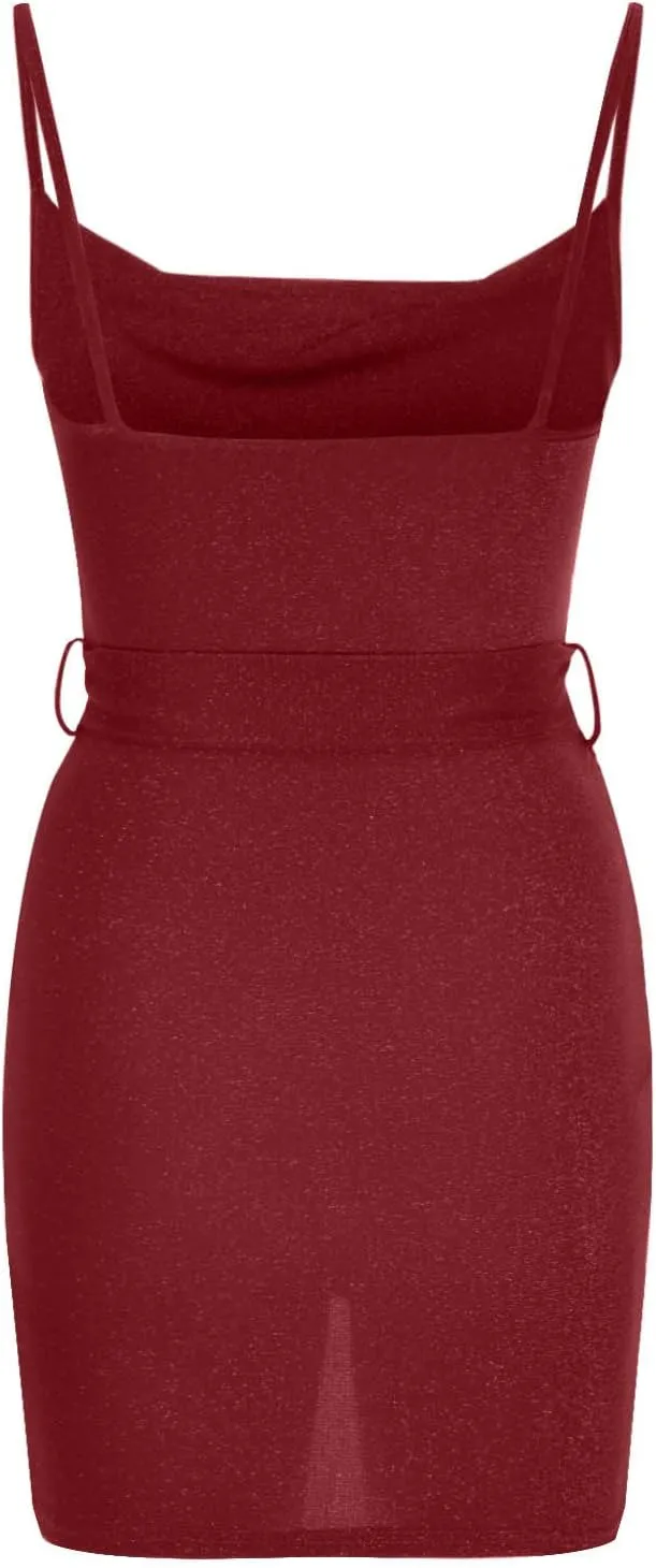 Sexy Dresses for Women 2024 Clubwear Sleeveless Halter V-Neck Ruched Waistless Night Club Bodycon Mini Party Dresses