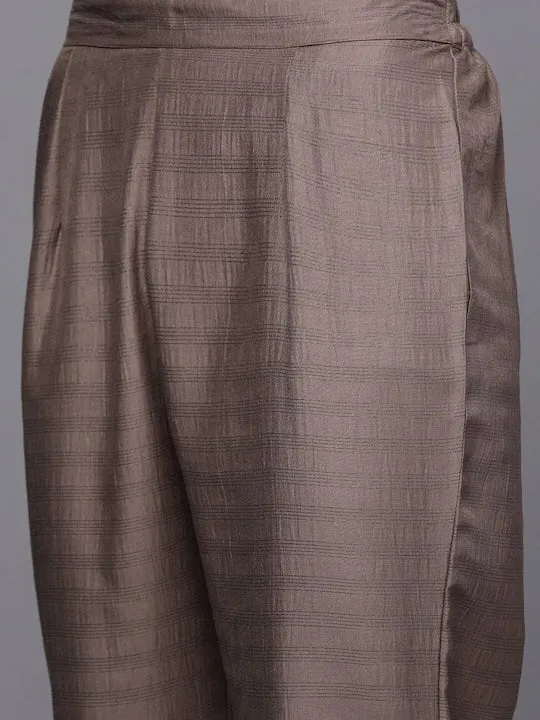 Shoulder Straps Colourblocked A-Line Kurta with Trousers